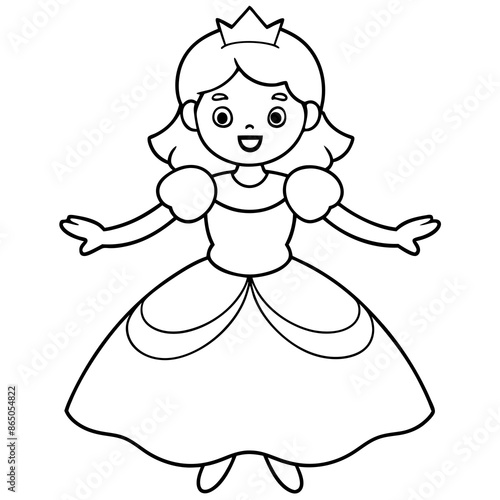 Princess Coloring Page for kids, Kids Drawing, Princess with different Pose