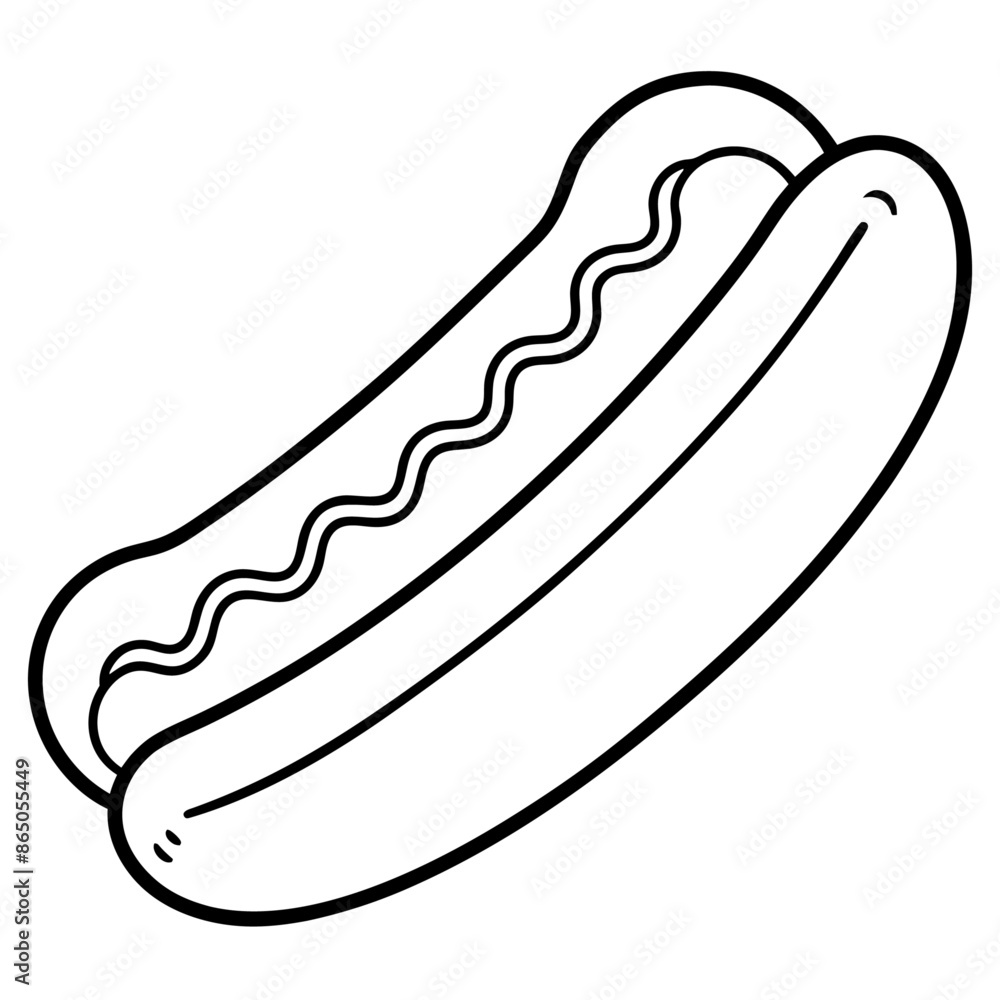 hot dog outline coloring book page line art illustration digital drawing hot dog outline coloring book page line art illustration digital drawing