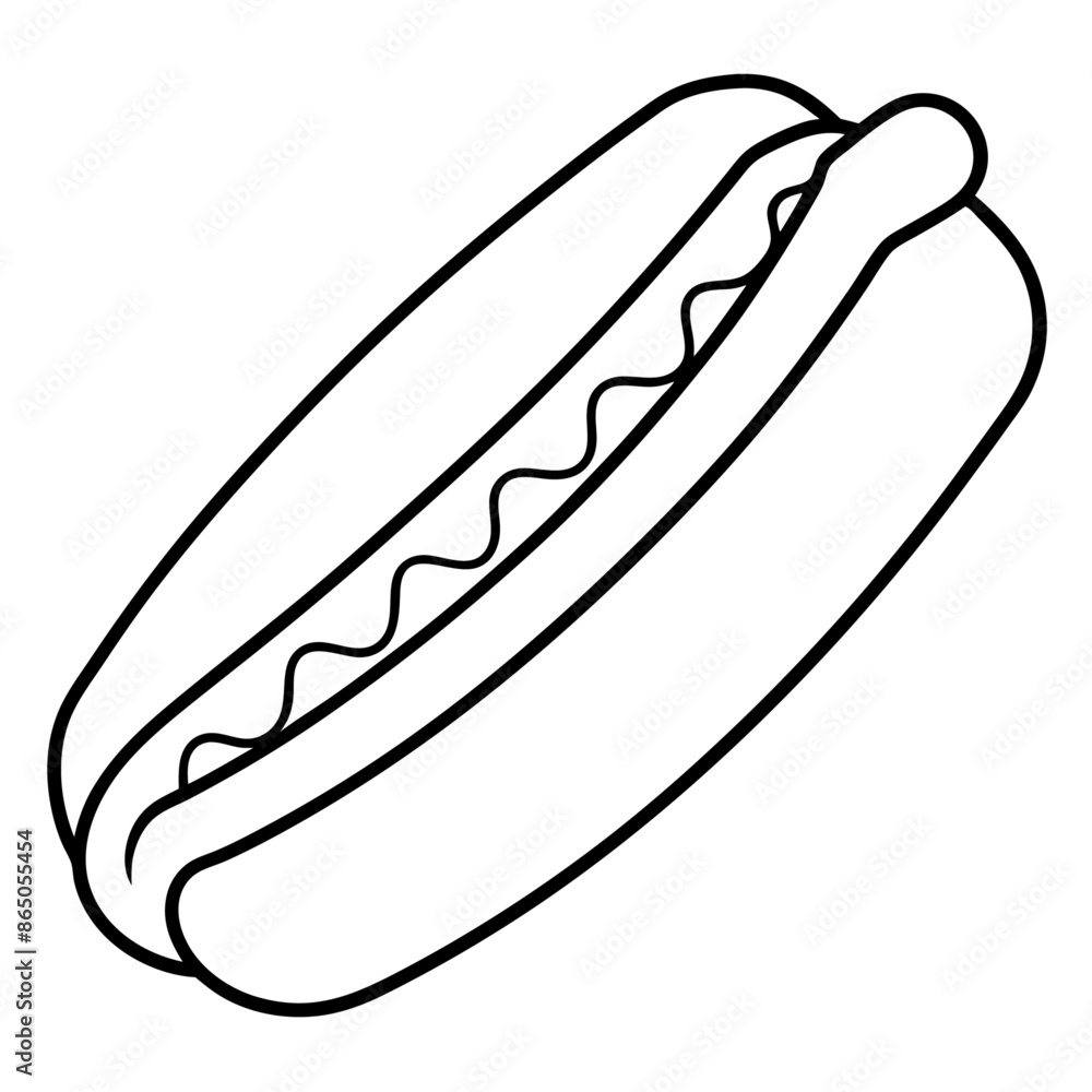hot dog outline coloring book page line art illustration digital drawing hot dog outline coloring book page line art illustration digital drawing
