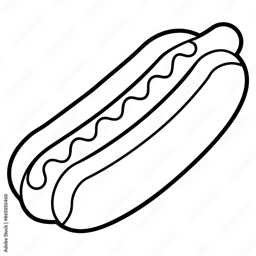 hot dog outline coloring book page line art illustration digital drawing hot dog outline coloring book page line art illustration digital drawing