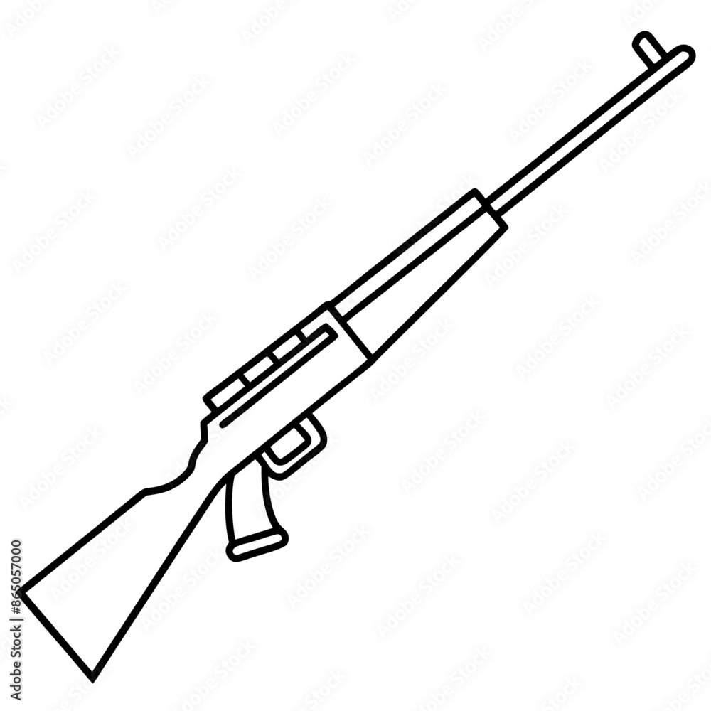 rifle outline coloring book page line art illustration digital drawing rifle outline coloring book page line art illustration digital drawing