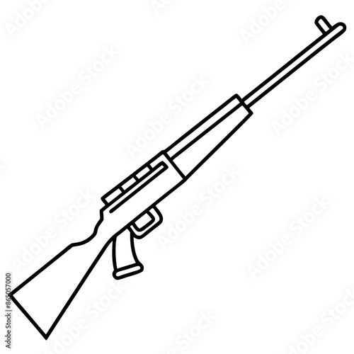 rifle outline coloring book page line art illustration digital drawing
