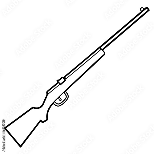 rifle outline coloring book page line art illustration digital drawing