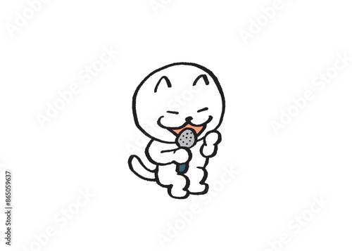 かわいい白猫キャラのカラオケ