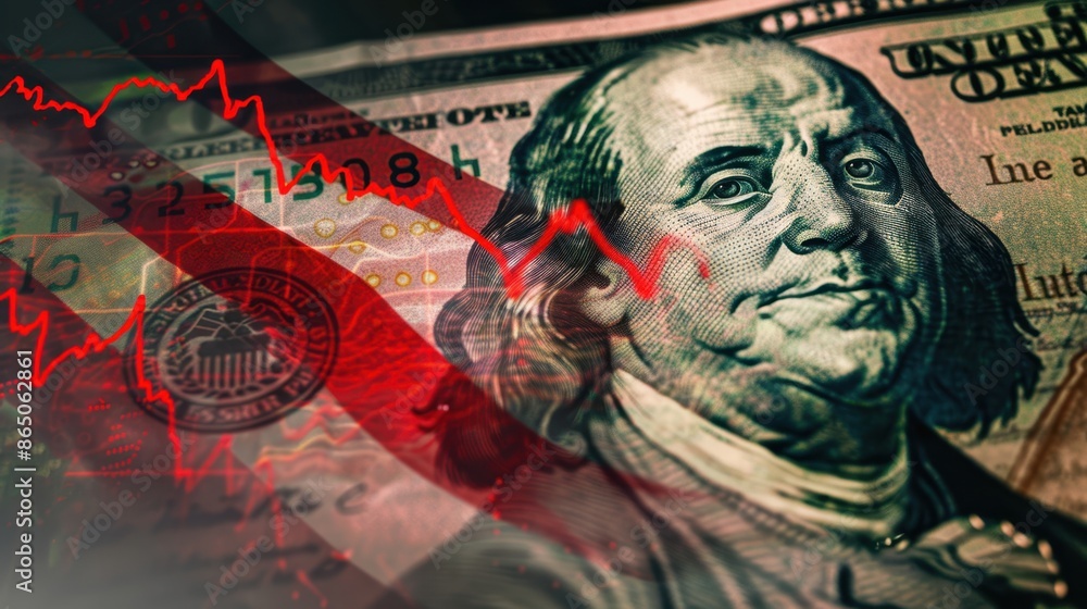 Fototapeta premium The Dollar and Financial Decline