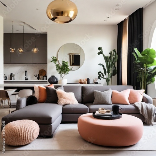 A modern living area with sleek furniture, bold accents, and a cozy ambiance creates a heart-touching home interior.