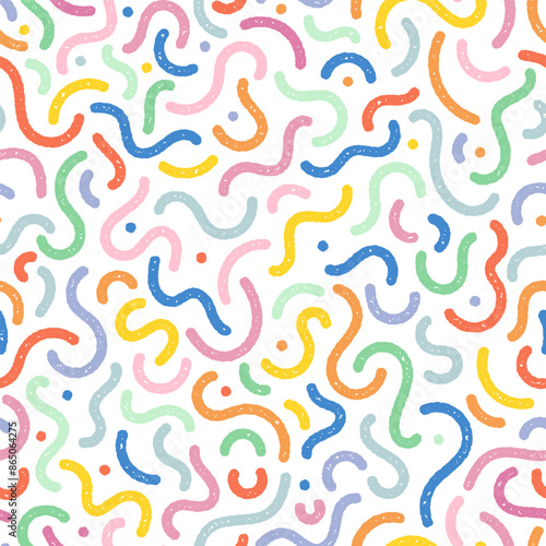 Hand drawn abstract seamless pattern, doodle background, simple style - great for textiles, banners, wallpapers, wrapping - vector design