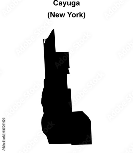 Cayuga County (New York) blank outline map