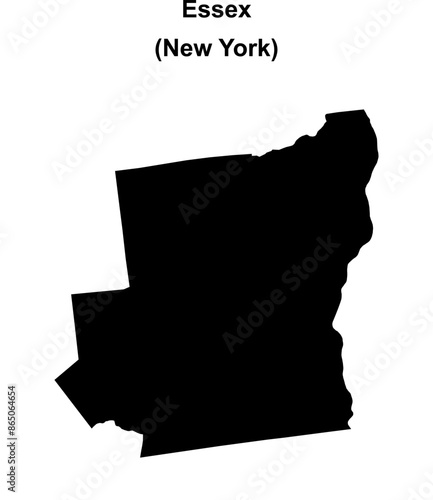 Essex County (New York) blank outline map photo