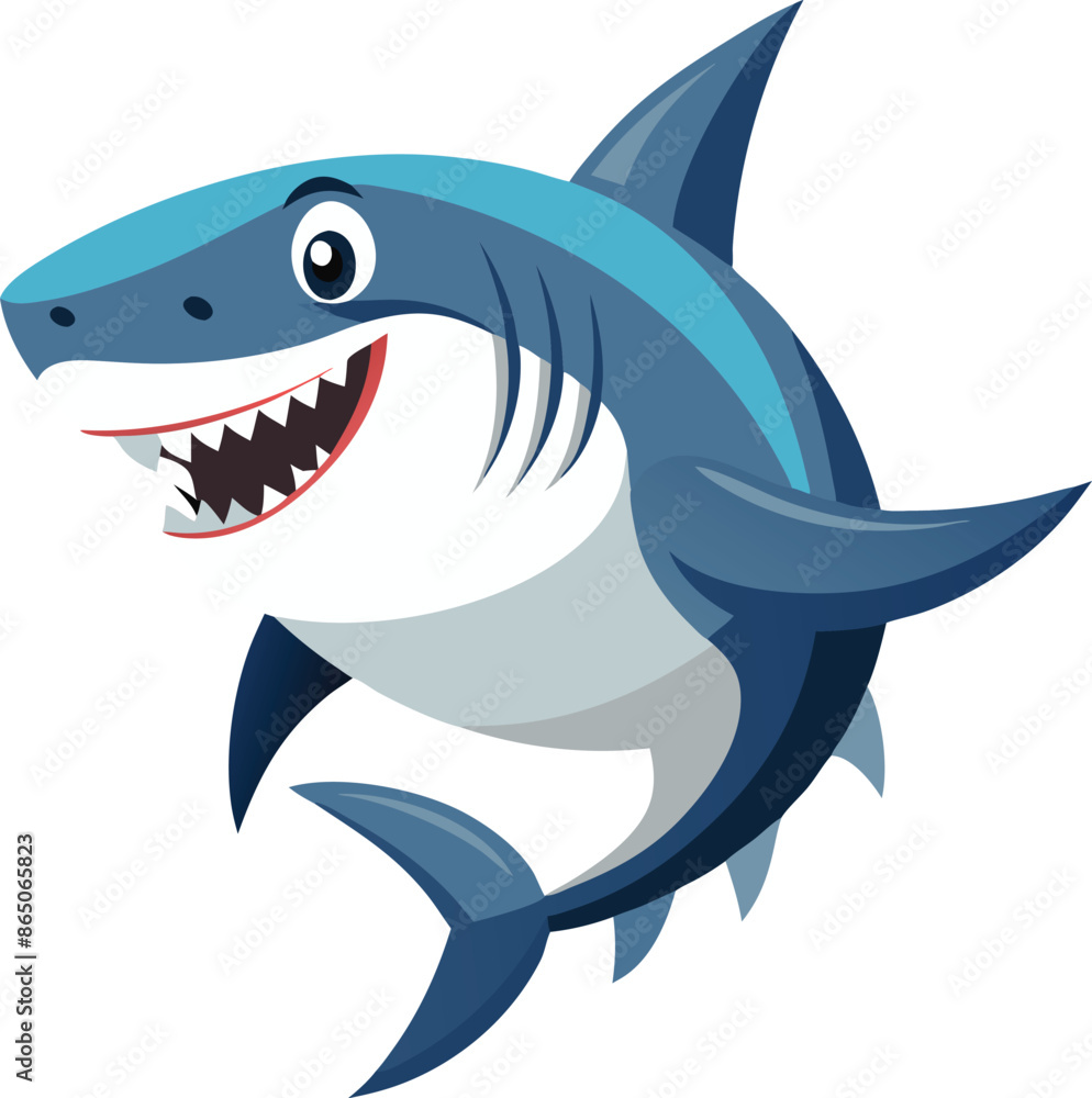Fototapeta premium Shark Fish Vector on a white background 