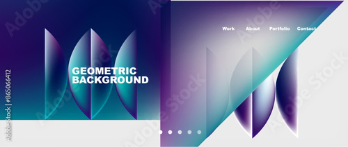 Colorful gradients with abstract geometric shapes. Vector Illustration For Wallpaper, Banner, Background, Card, Book Illustration, landing page