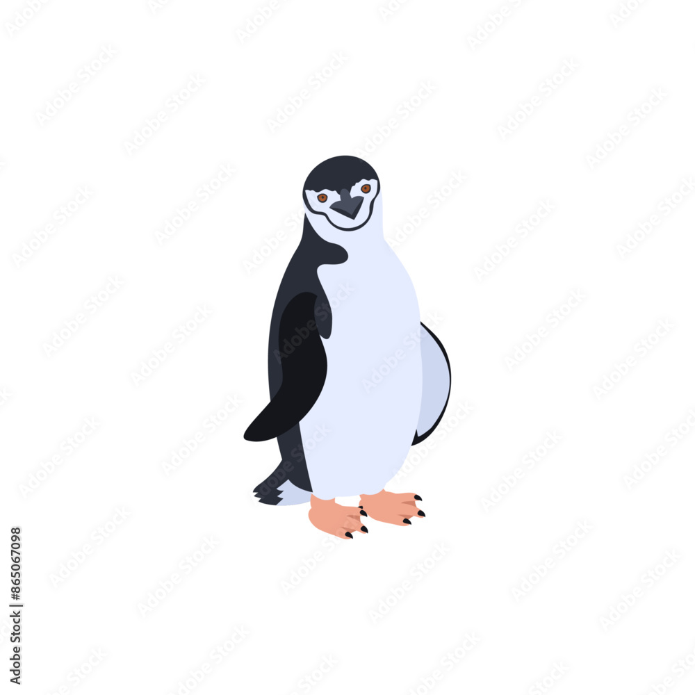 Obraz premium ヒゲペンギン。フラットなベクターイラスト。 Chinstrap penguin. Flat vector illustration.