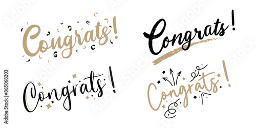 Congrats Text. Congratulations collection. Congrats vector. Congratulation vector illustration