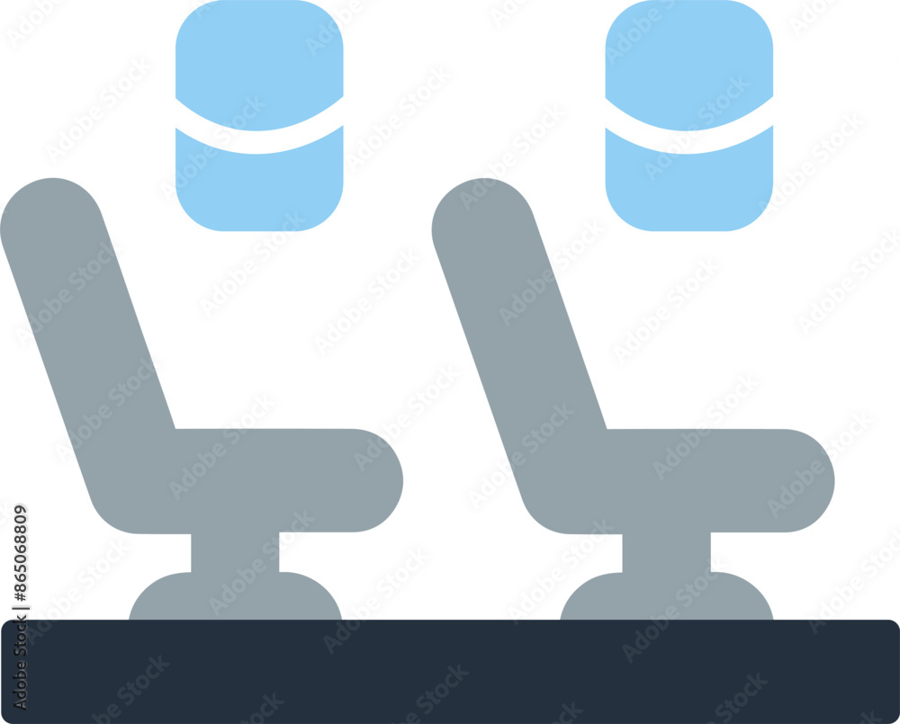 Fototapeta premium Seats in Plane Vector Icon
