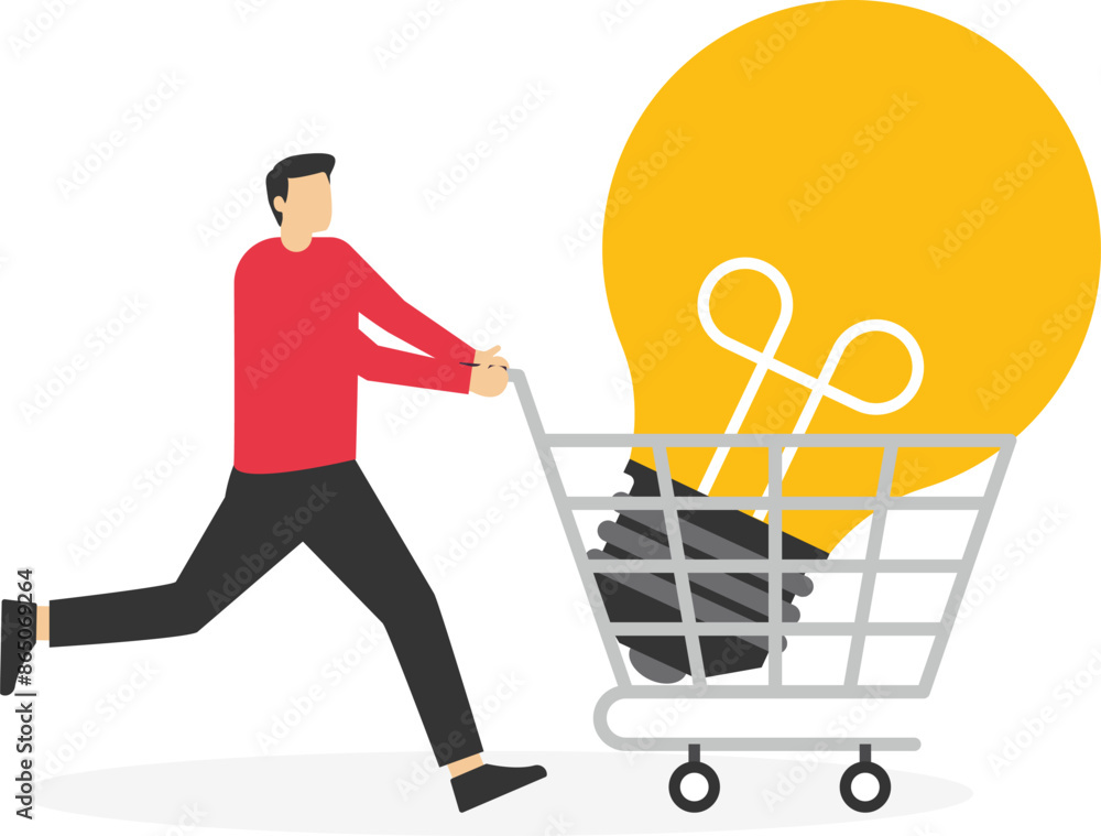 tutoring or skills development, buy online courses or take training to improve skills, businessman buys light bulb idea puts it in shopping cart concept vector illustration
tutoring or skills development, buy online courses or take training to improve skills, businessman buys light bulb idea puts it in shopping cart concept vector illustration