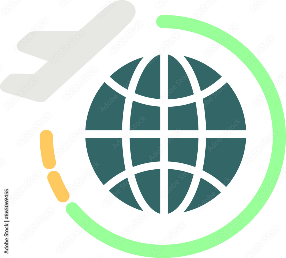 Round Travel Flights Vector Icon Round Travel Flights Vector Icon