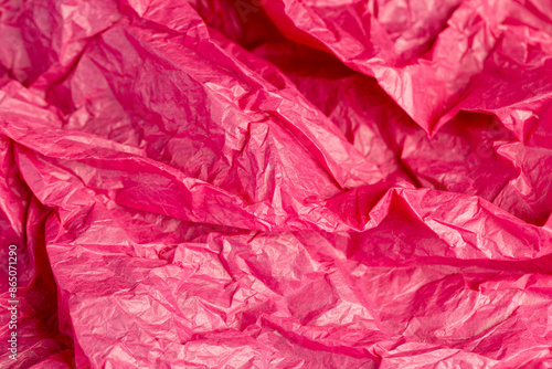 beautiful crumpled pink wrapping paper