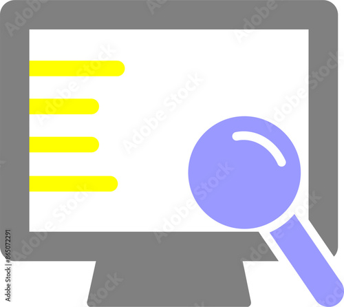 Computer Search Vector Icon