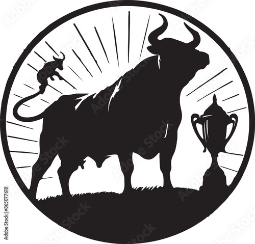 Cow design silhouette vector art work EPS file, Generator AI