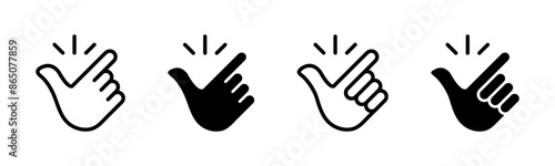 Finger snap icon. Snap of fingers gesture. Thumb click sign. Idea symbol. Easy to use vector illustration isolated.