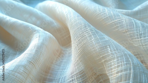 Airy flax fiber cloth pattern ivory interwoven backdrop.