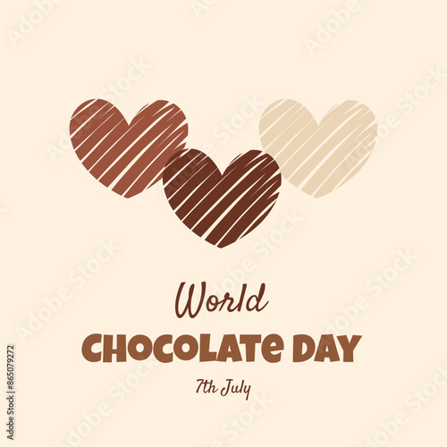 Happy World Chocolate Day 7th July. International chocolate day banner, social media, background and poster design