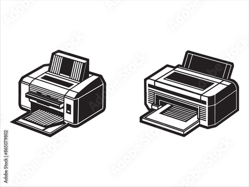 Printer silhouette design vector art AI Technology 