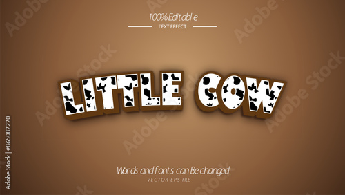 Editable style text effect - Brown little Cow style effect