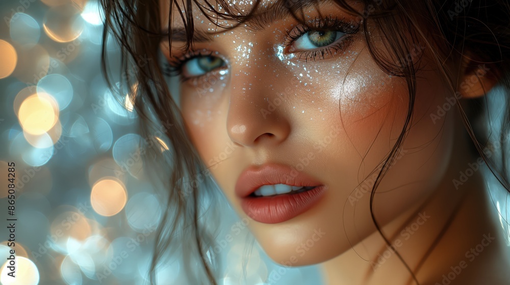 Glamorous Makeup with Sparkling Eyeshadow Glamorous Makeup with Sparkling Eyeshadow