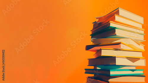 Wallpaper Mural A pile of books, symbolizing knowledge and education Torontodigital.ca