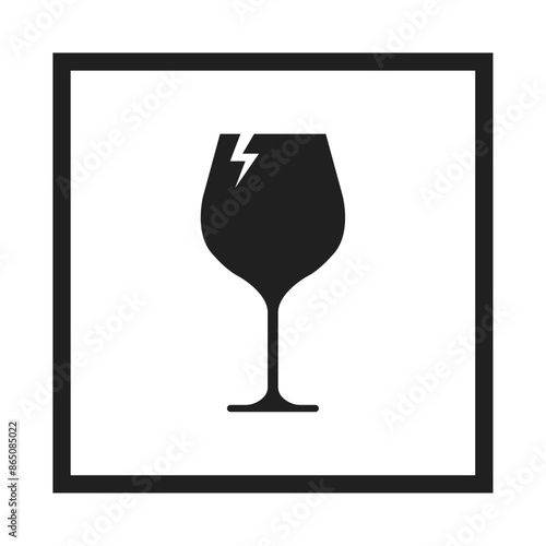 Fragile packaging symbol sign vector illustration design