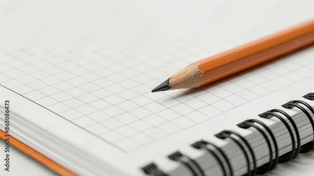Notepad with pencil on white background Notepad with pencil on white background