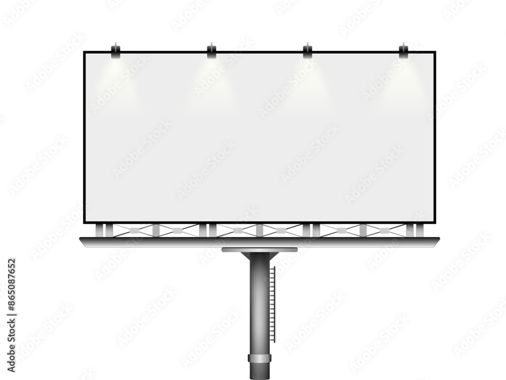 Obraz premium Billboard mockup for brand advertisement. Mockup white screen. Vector illustration
