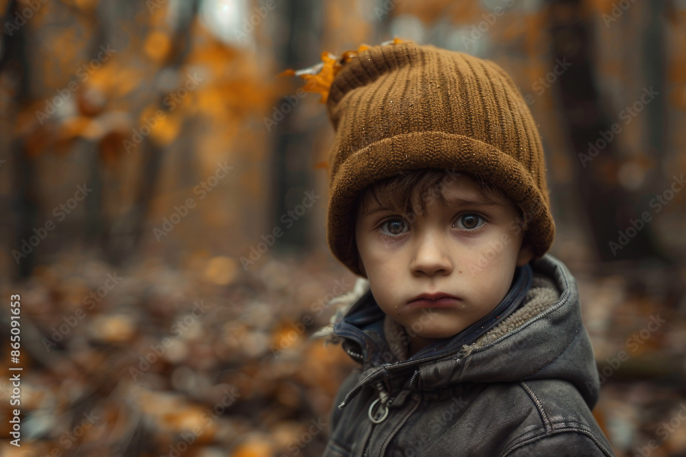 Poor little kid lost in big city forest woods airport street, Generative AI modern technology picture Poor little kid lost in big city forest woods airport street, Generative AI modern technology picture