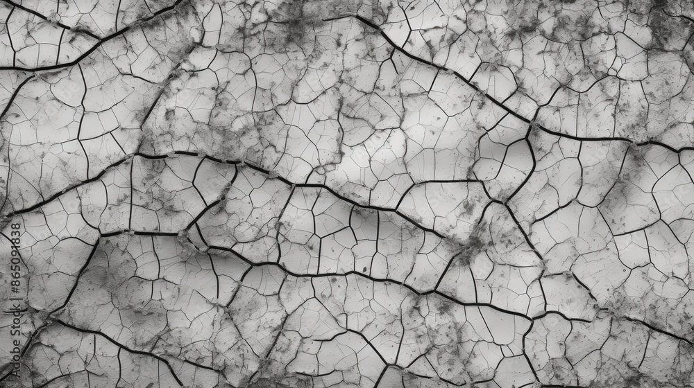 Cracked Earth Surface in Black and White Cracked Earth Surface in Black and White