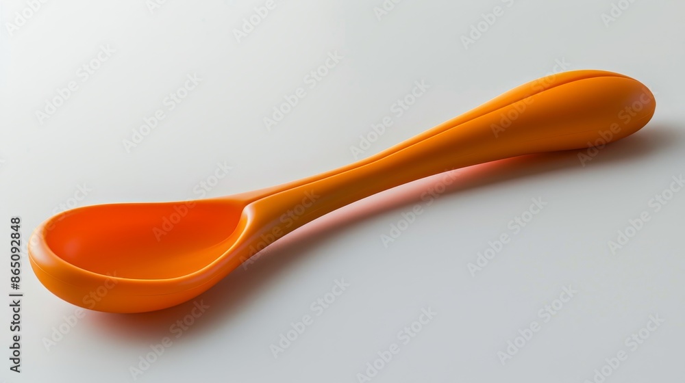 A spoon is shown in a close up on a white background A spoon is shown in a close up on a white background