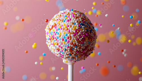 lollipops of the same color but different shades and sizes, aesthetically pleasing manner. Macro photo of a lollipop with multiple layers of flavors. Lollipops designed with seasonal themes photo