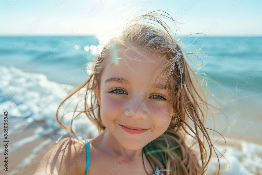 Funny children kids playing at the beach seaside poolside aquapark summer leisure weekend time, Generative AI Funny children kids playing at the beach seaside poolside aquapark summer leisure weekend time, Generative AI
