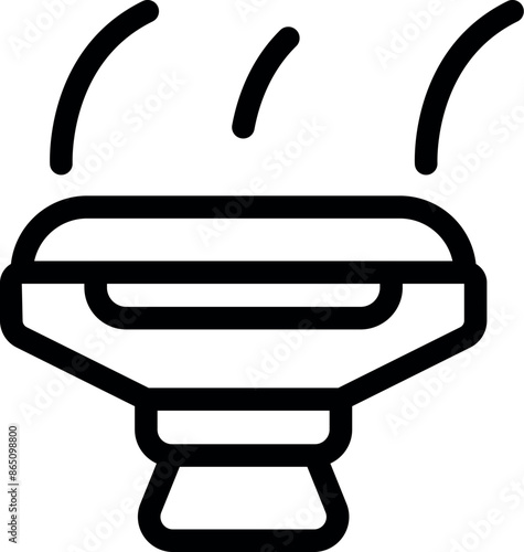 Line icon of an air humidifier diffusing water vapor