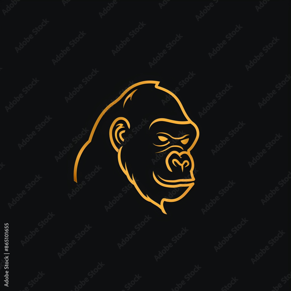 abstract gold gorilla line art logo design abstract gold gorilla line art logo design