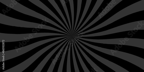 Vector Abstract black sun rays sunburst backdrop background. seamless retro vintage burst sunrise sunbeam element spiral striped illustration sunray template wallpaper design.
