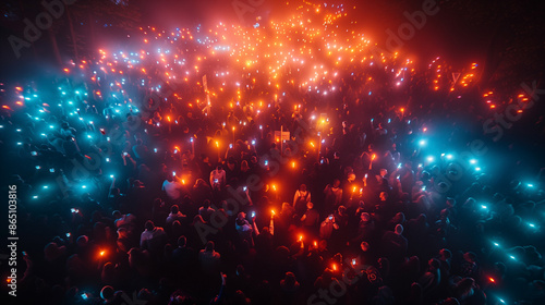 sea of mobile phone light in concert © pattozher