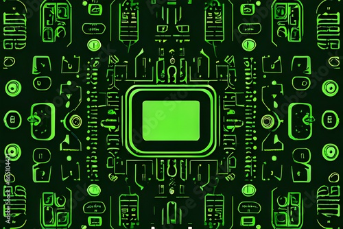 초록색 디지털 코드,회로