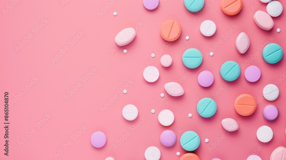 Pills arranged flat with empty space for text Pills arranged flat with empty space for text