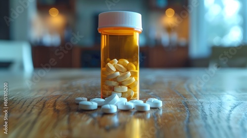 Close up View of Prescription Bottle for Male Sexual Enhancement Treatment photo