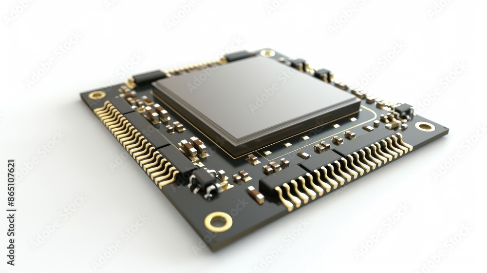 CPU processor chip isolated on white background CPU processor chip isolated on white background
