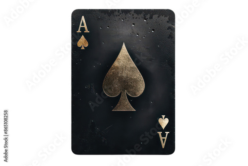 Wallpaper Mural Aged Ace of Spades playing card on a dark background showcasing wear and vintage appearance. Ideal for casino, gambling, or poker themes. Torontodigital.ca