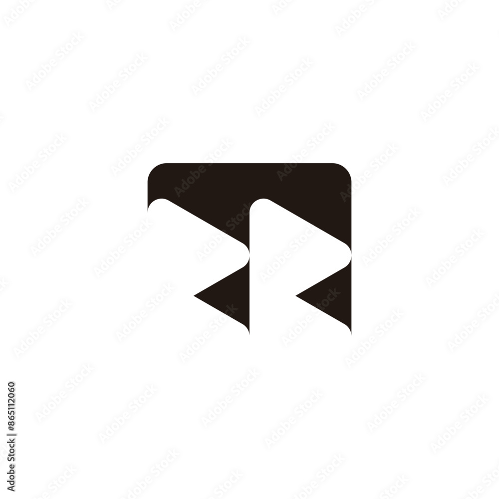 letter rr abstract square negative space simple logo vector letter rr abstract square negative space simple logo vector