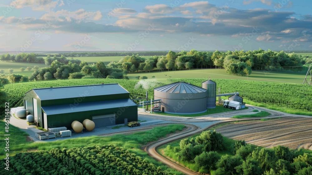Fototapeta premium Secure Smart Farm Biometric Access Control Ensures Safety and Efficiency in Agricultural Operations