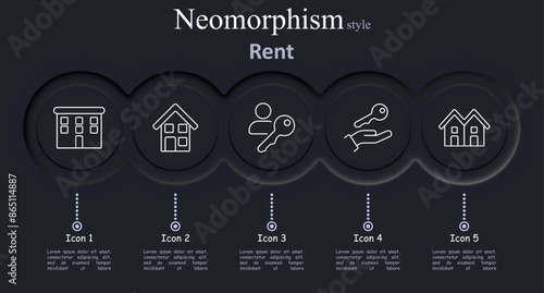 Rent set icon. Building, house, keys, handshake, duplex, real estate, lease, rental, property, agreement, home, landlord, tenant, housing.